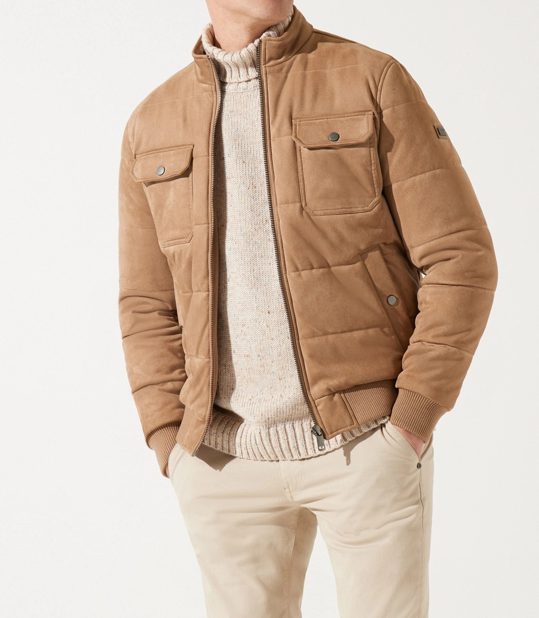 IZAC - Blouson teddy matelasse beige MEMPHIS