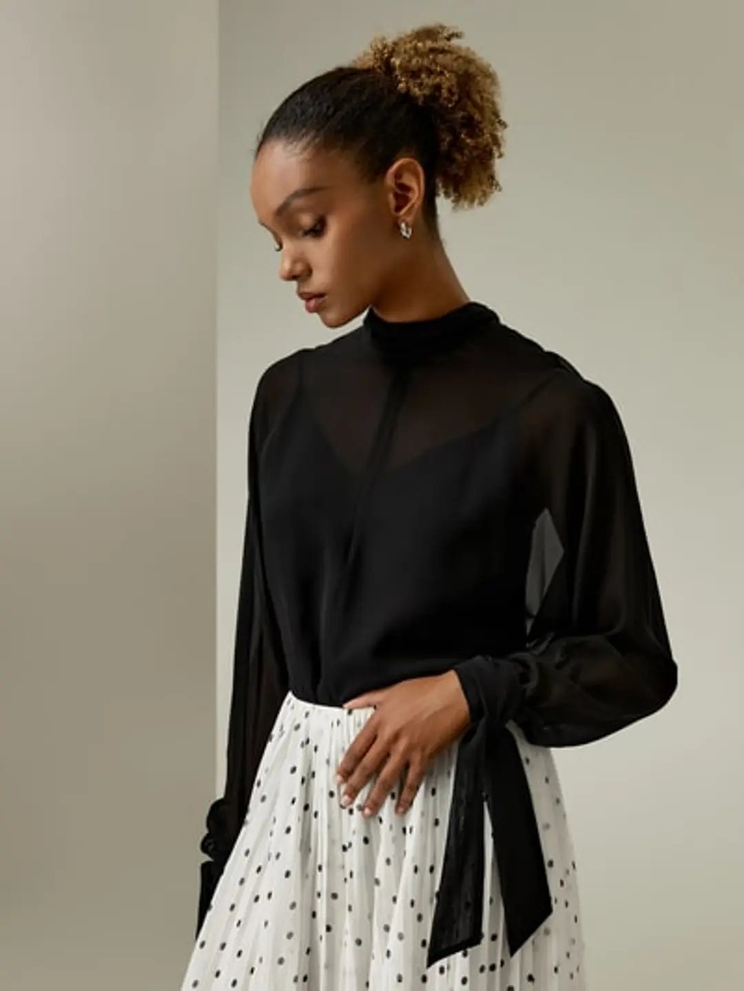 LILYSILK Chemise Soie Femme Noir Manches Chauve-Souris, Coupe Régulière 100% Soie Naturelle Un Toucher Incroyablement Doux Et Confortable M