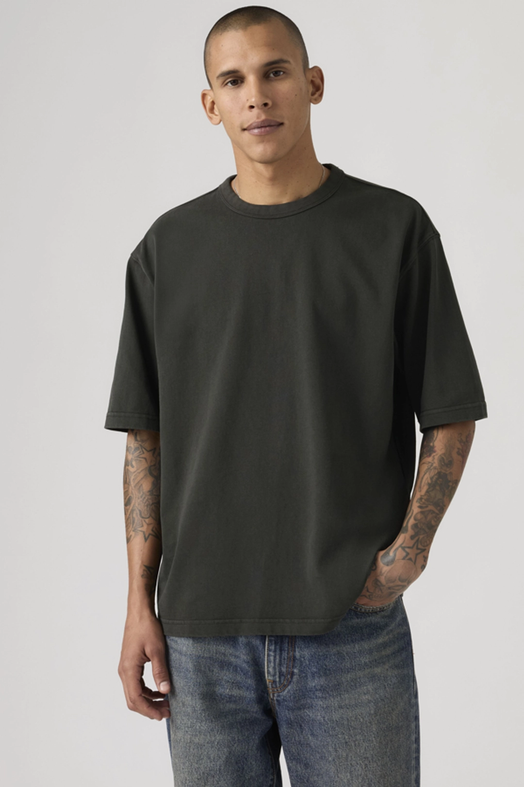 Levi's T Shirt Épais Loose - Homme - Noir / Garment Dye Jet Black - XL