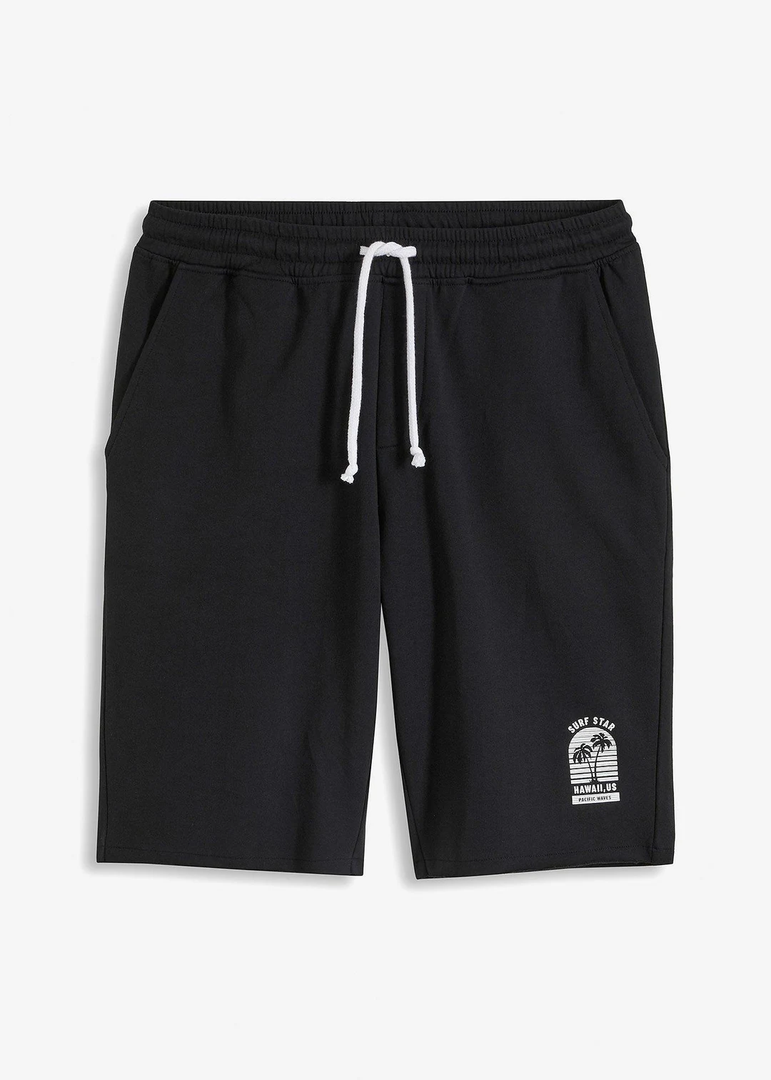 Bermuda sweat à bordures ouvertes en coton, Loose Fit