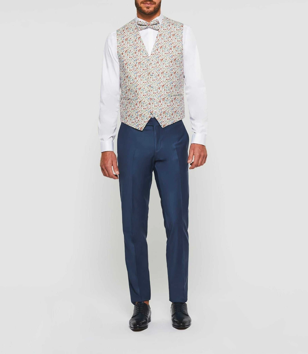 IZAC - Gilet de costume cérémonie imprimé rouge ''Julien''
