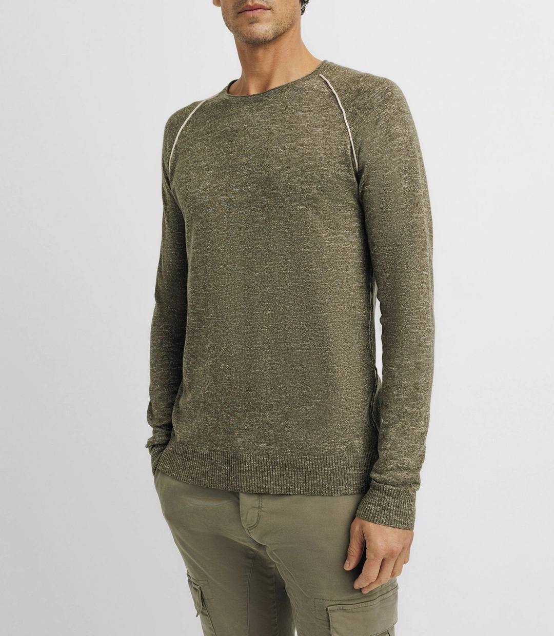 IZAC - Pull col rond kaki