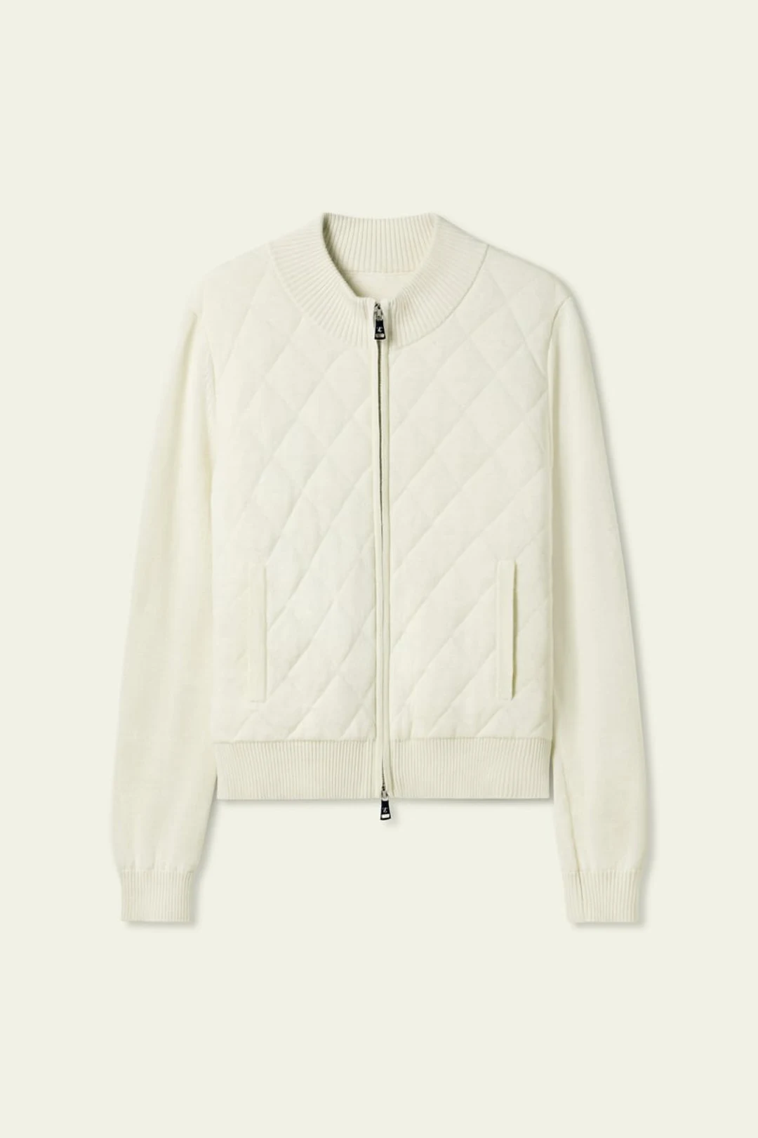 LILYSILK Veste Thermique Femme en Cachemire Matelassé Chaude & Légère Blanc Naturel M