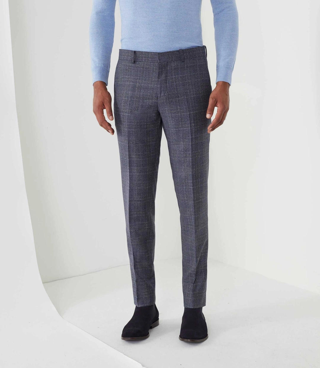 IZAC - Pantalon ville Prince de Galles bleu ''Négerie''