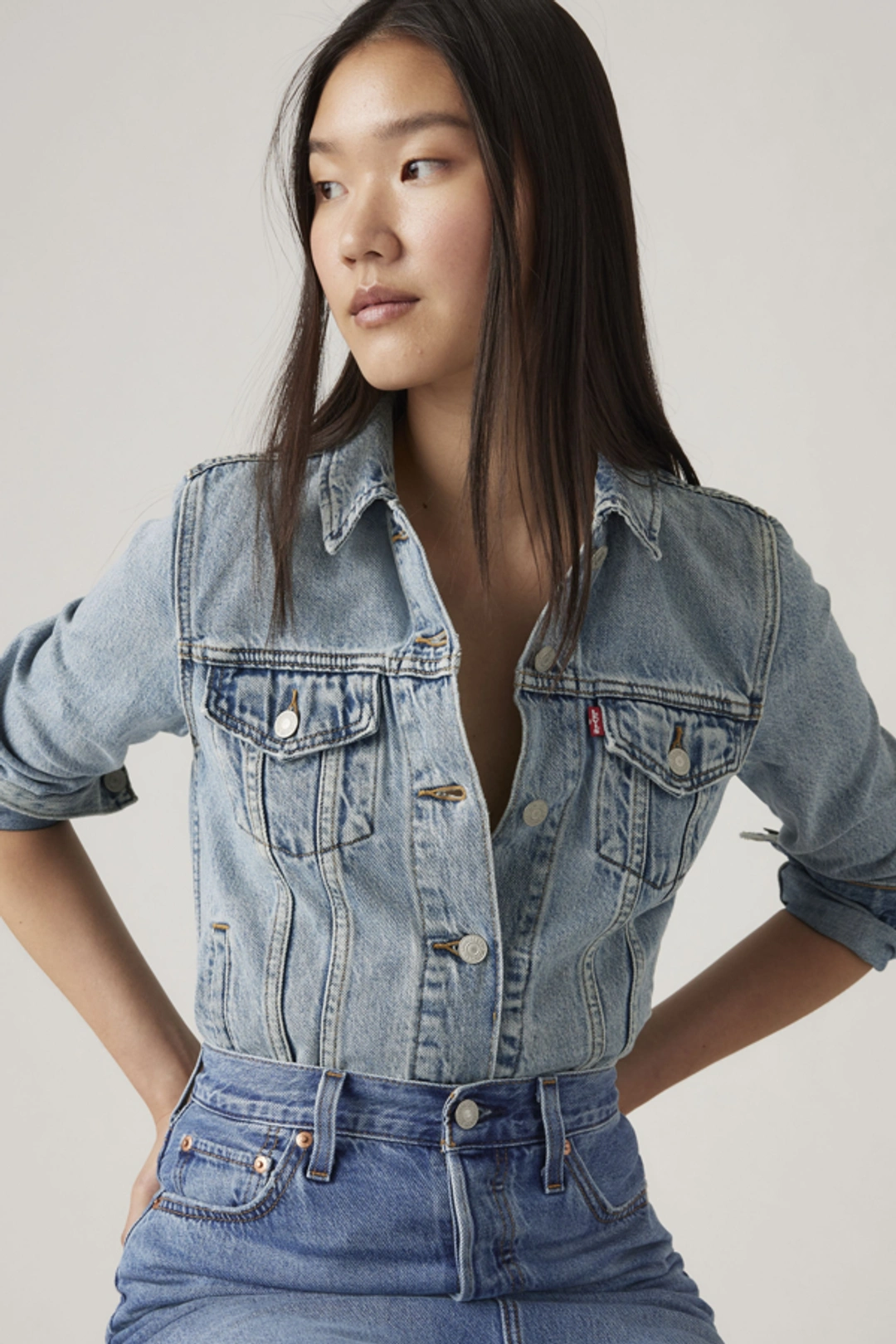 Levi's Veste Trucker Original - Femme - Blanc / Blank Impact - L