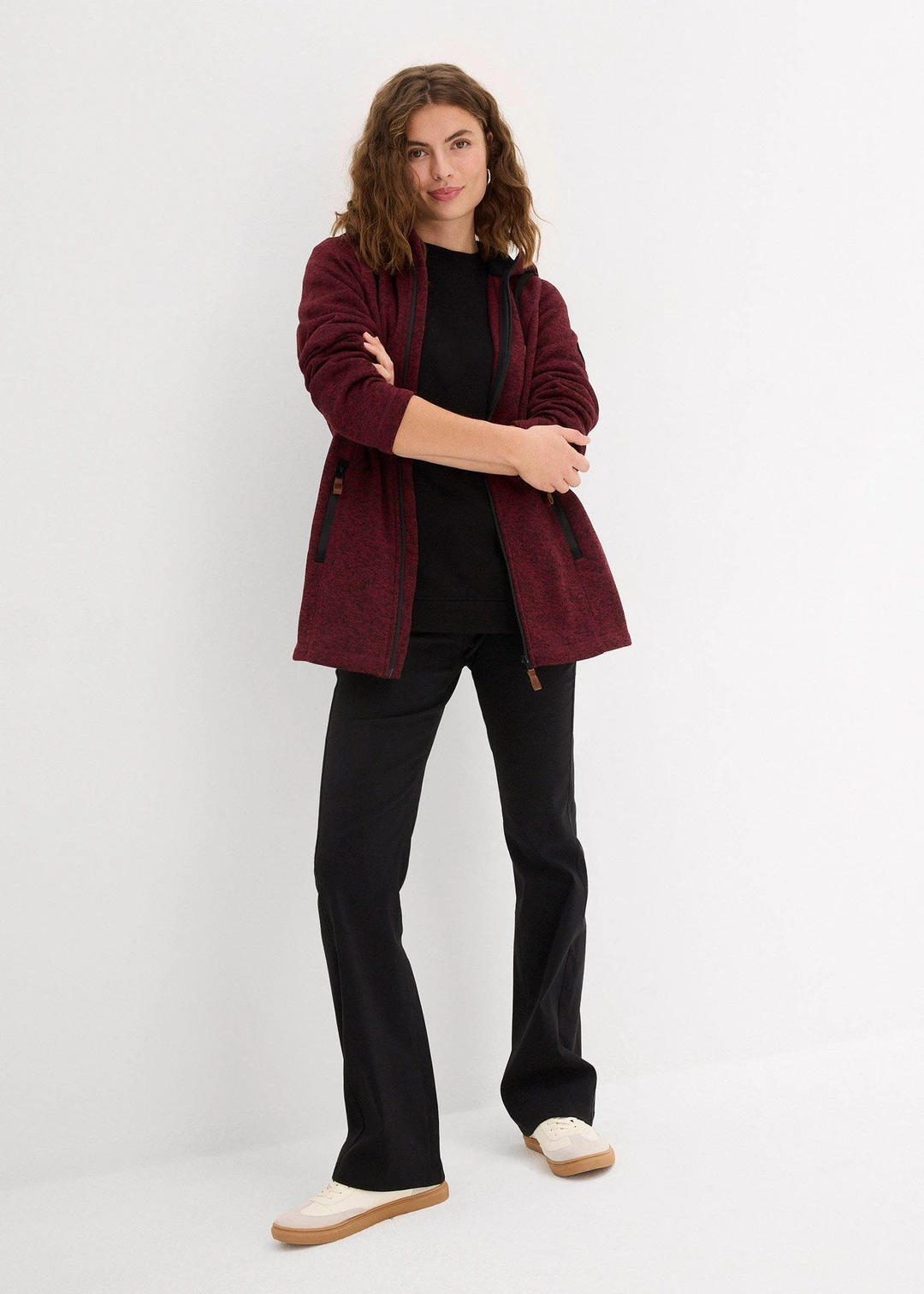 Veste en polaire tricoté à capuche - 2