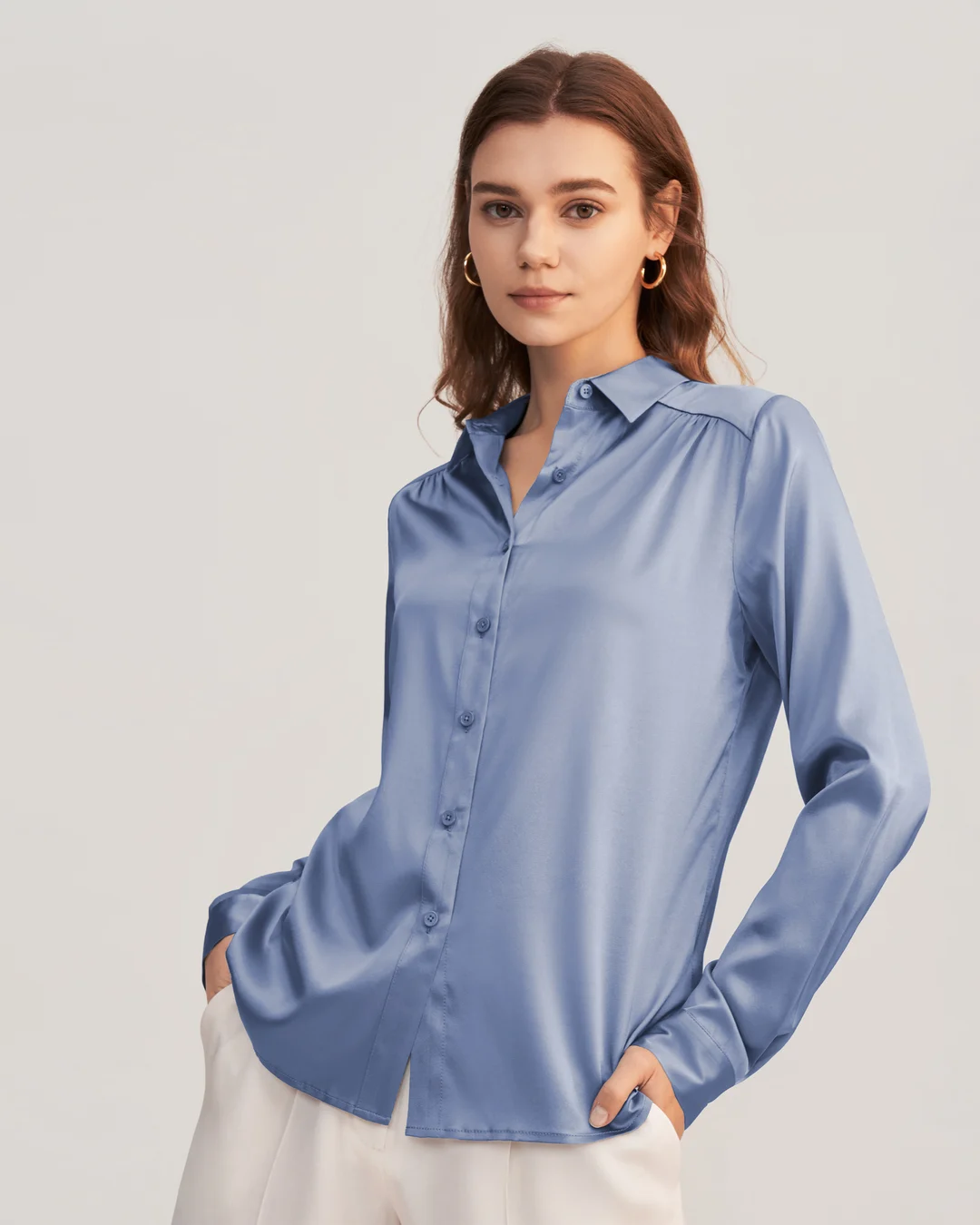 LILYSILK Chemisier En Soie De Mûrier Naturelle Manches Longues
