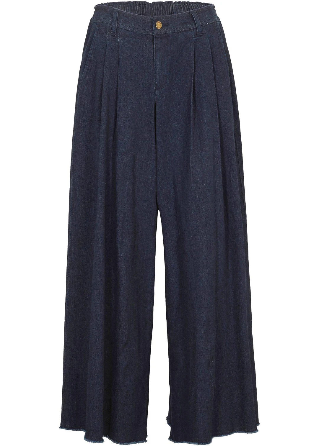 Jupe-culotte large en jean, taille élastiquée