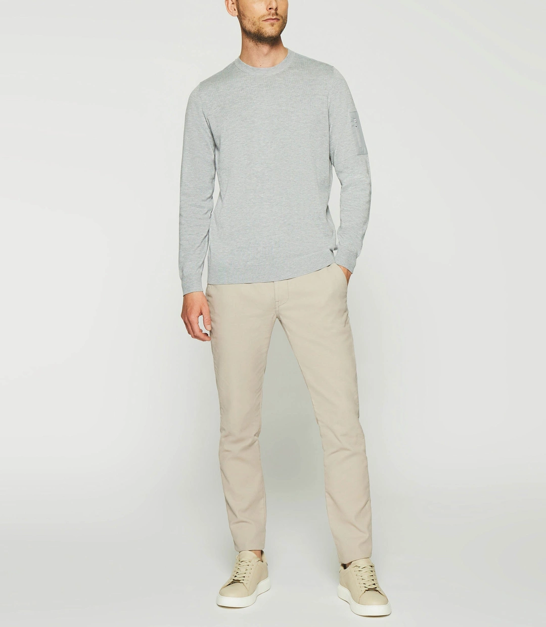 IZAC - Pull col rond gris DAVID