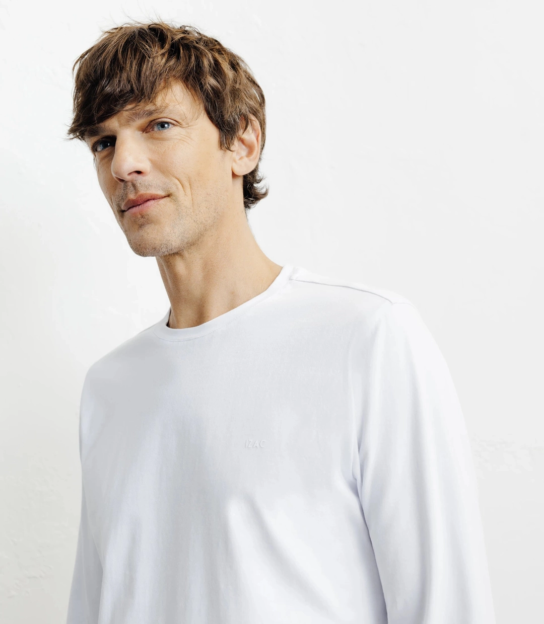 IZAC - T-shirt col rond manches longues blanc