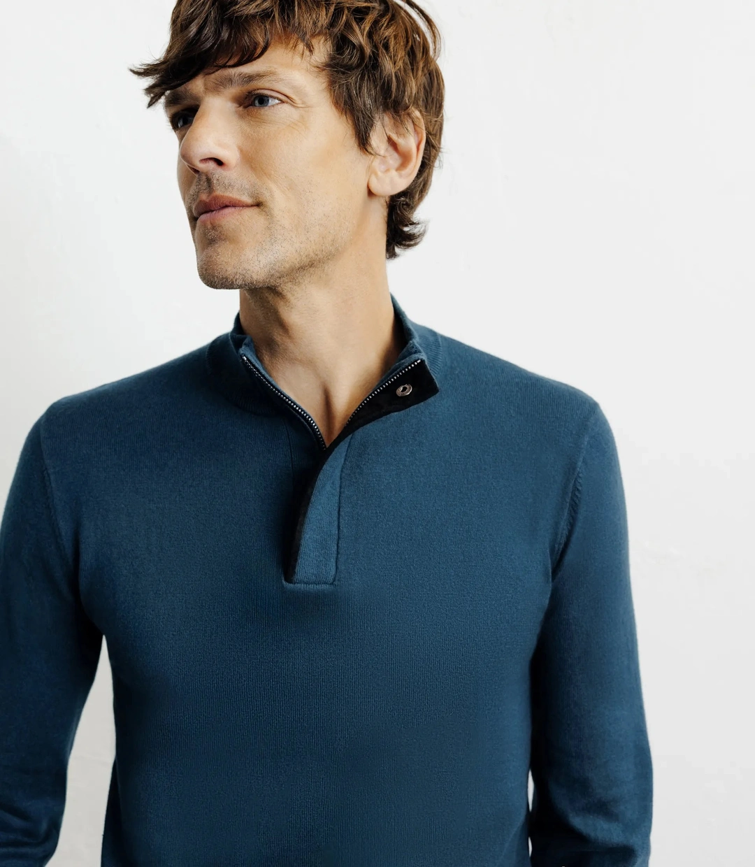 IZAC - Pull col montant demi zippé canard