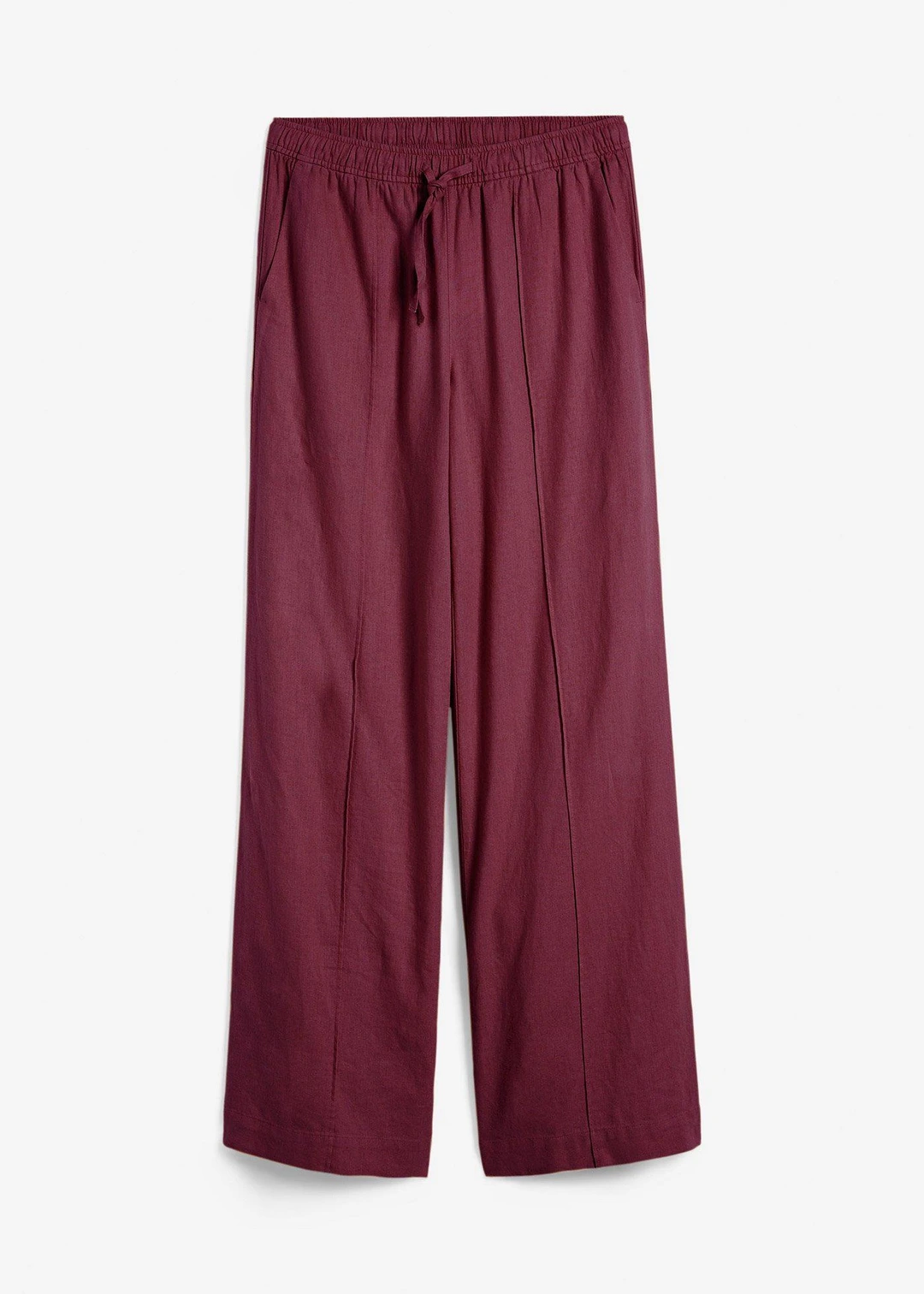 Pantalon palazzo léger en lin et viscose