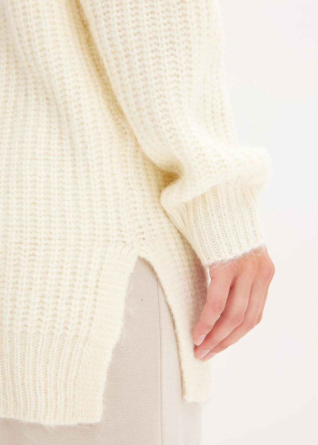 Gilet doux en grosse maille de laine mélangée - 3