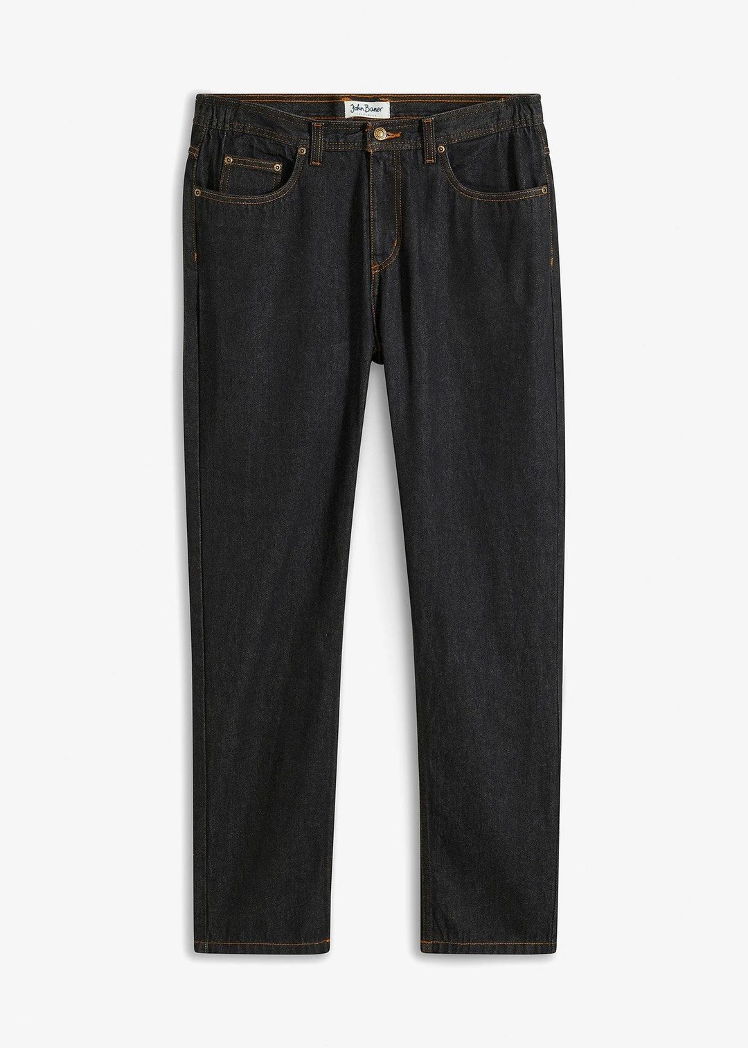 Jean droit classique, taille élastiquée