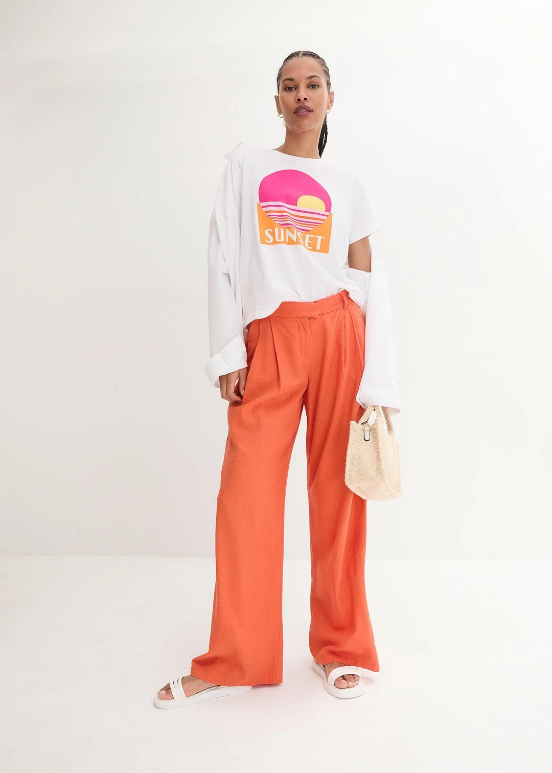 Pantalon palazzo léger en lin et viscose - 2
