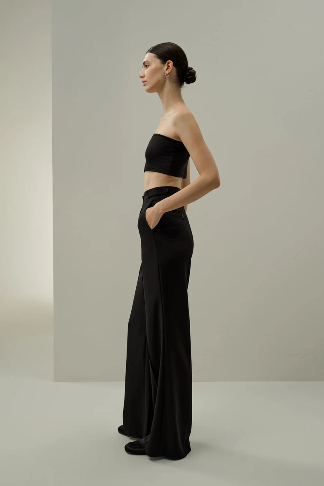 LILYSILK Haut Bandeau Jersey Silk Breeze Noir XS - Léger, Respirant et Frais