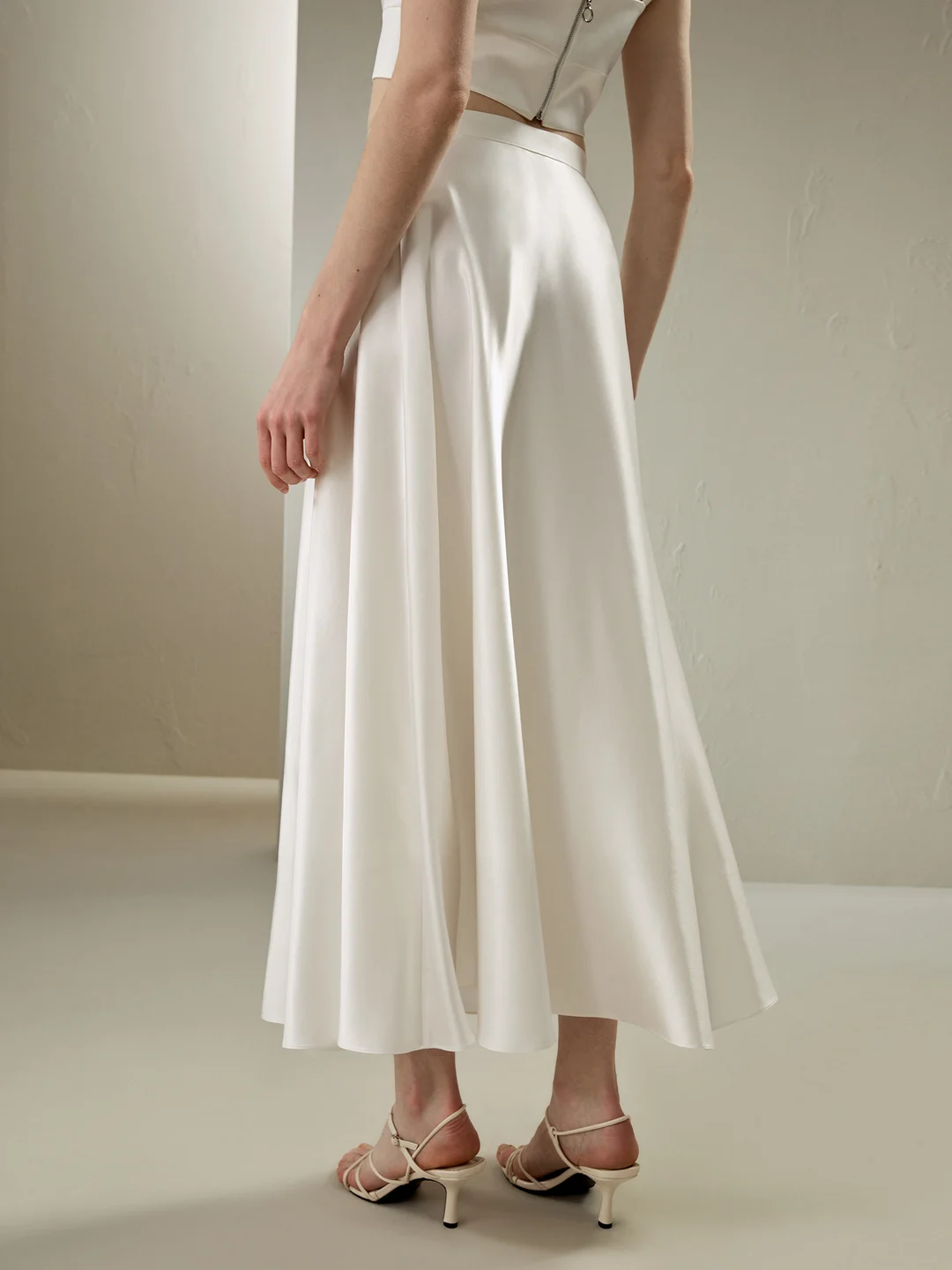 LILYSILK Jupe Longue En Soie Blanc Poches Cachées Dans Les Coutures Latérales Charmeuse De Soie Convient À Toutes Les Saisons 36