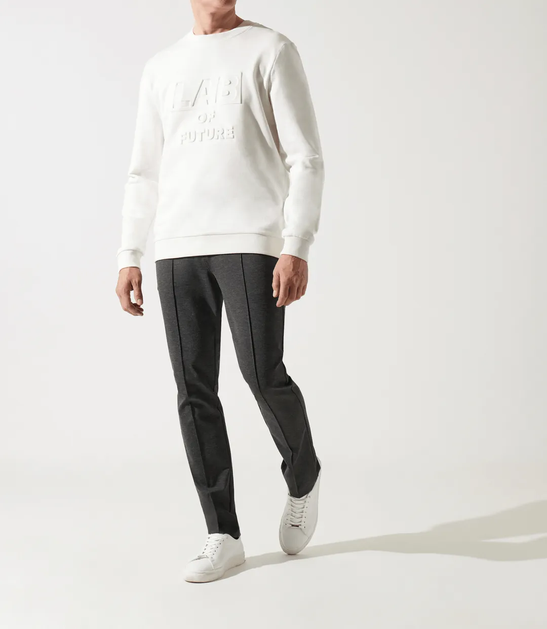 IZAC - Sweat col rond fantaisie blanc