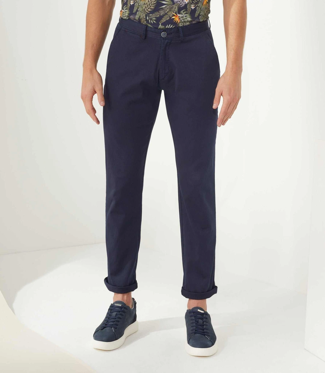 IZAC - Chino micromotif marine ''Berline''