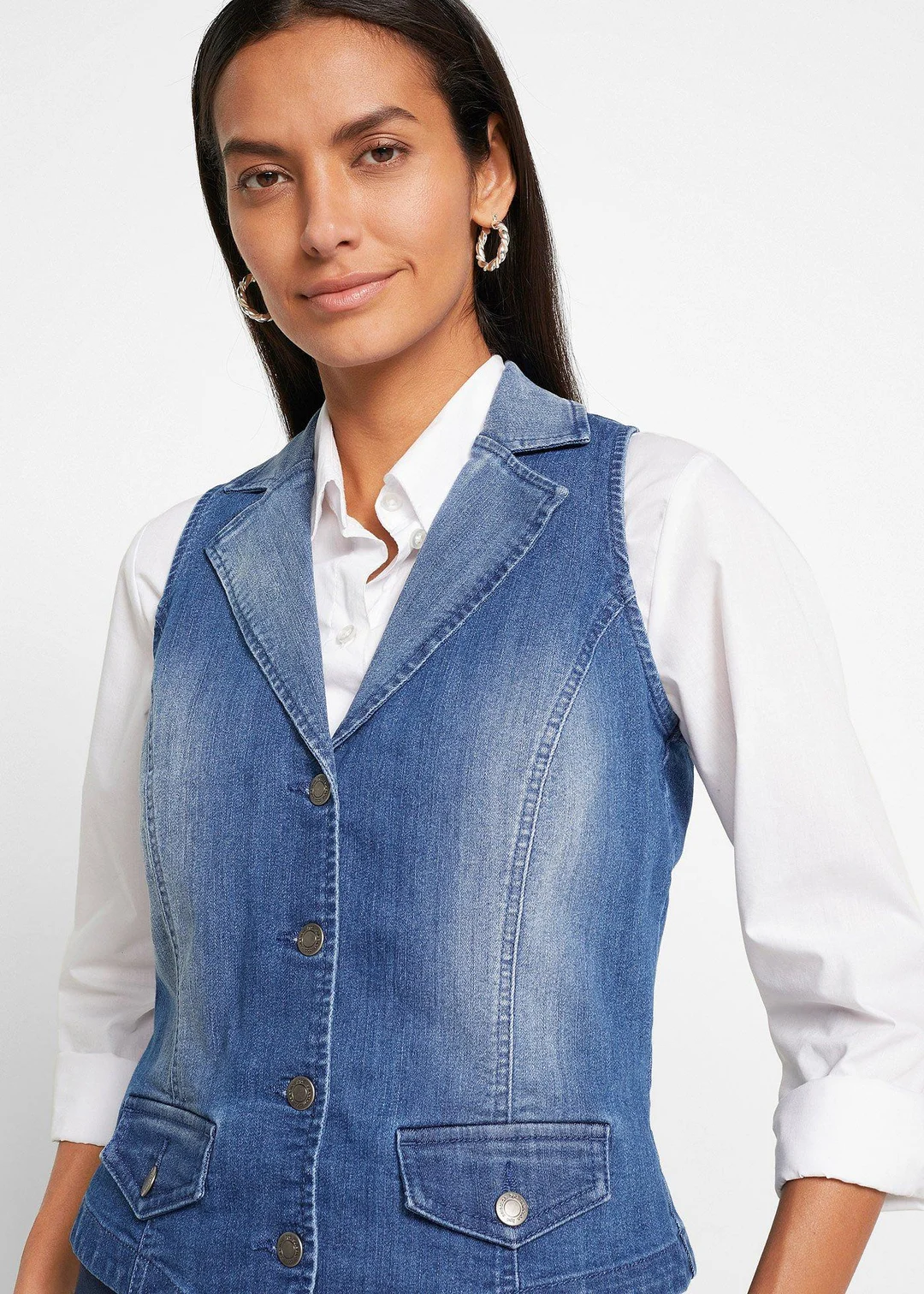 Gilet sans manches en jean extensible