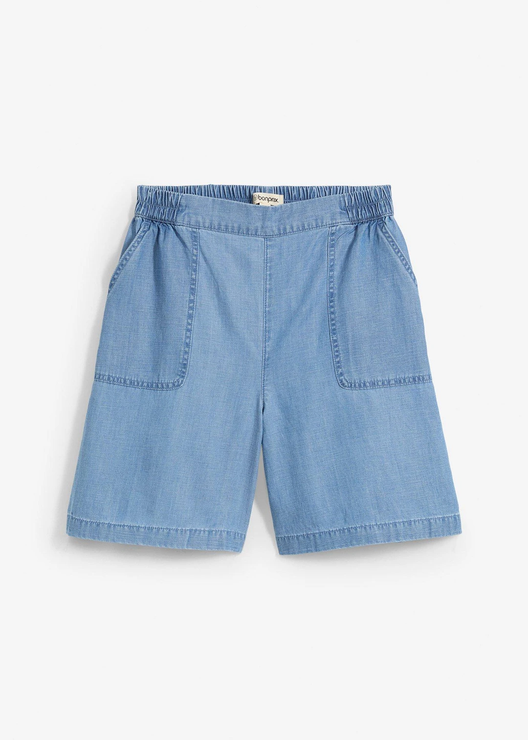 Short à taille élastiquée, avec du lin rafraîchissant