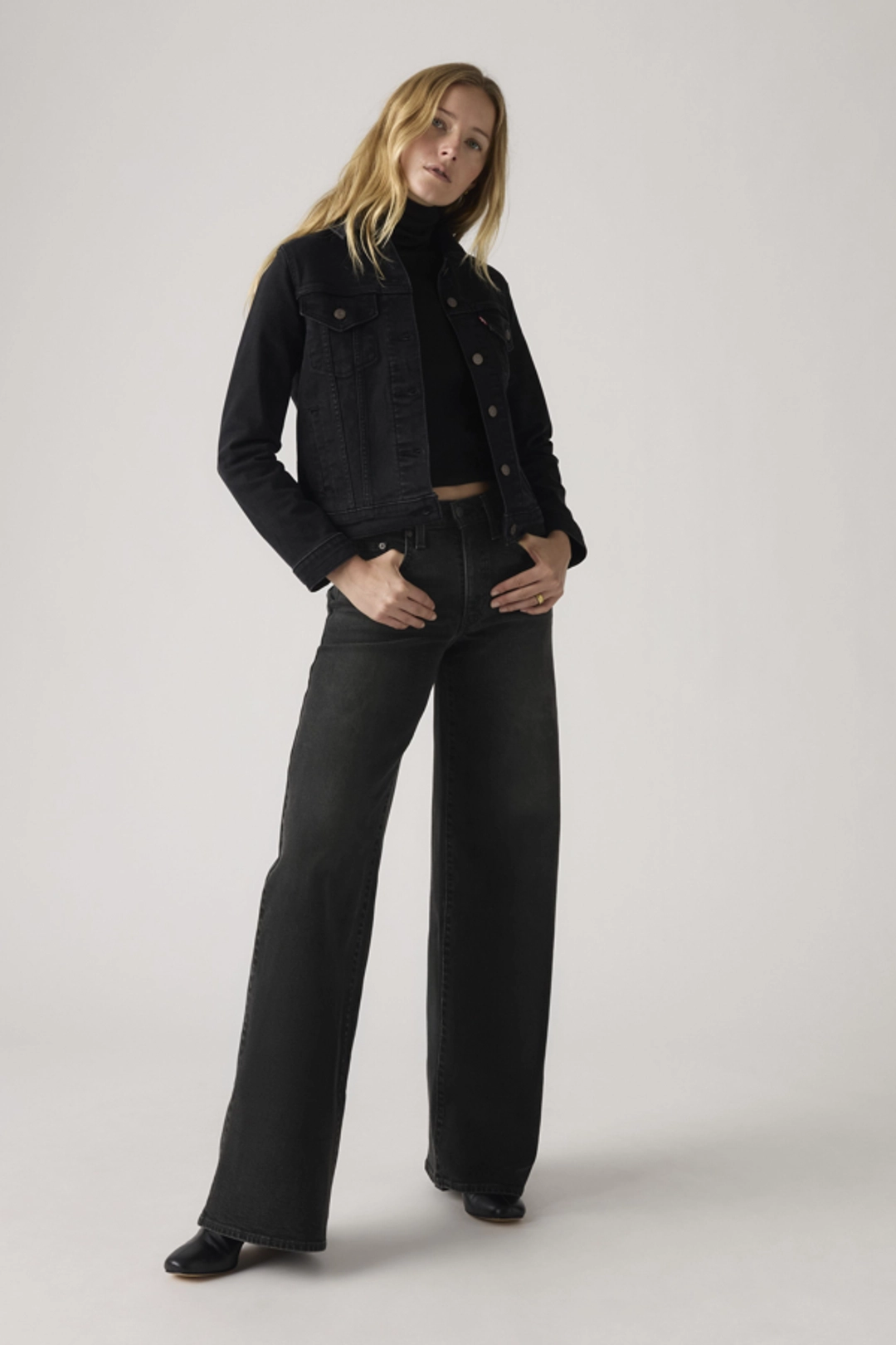 Levi's Jean 728 Taille Haute Wide Leg - Femme - Noir / Rodeo Princess - 34X30