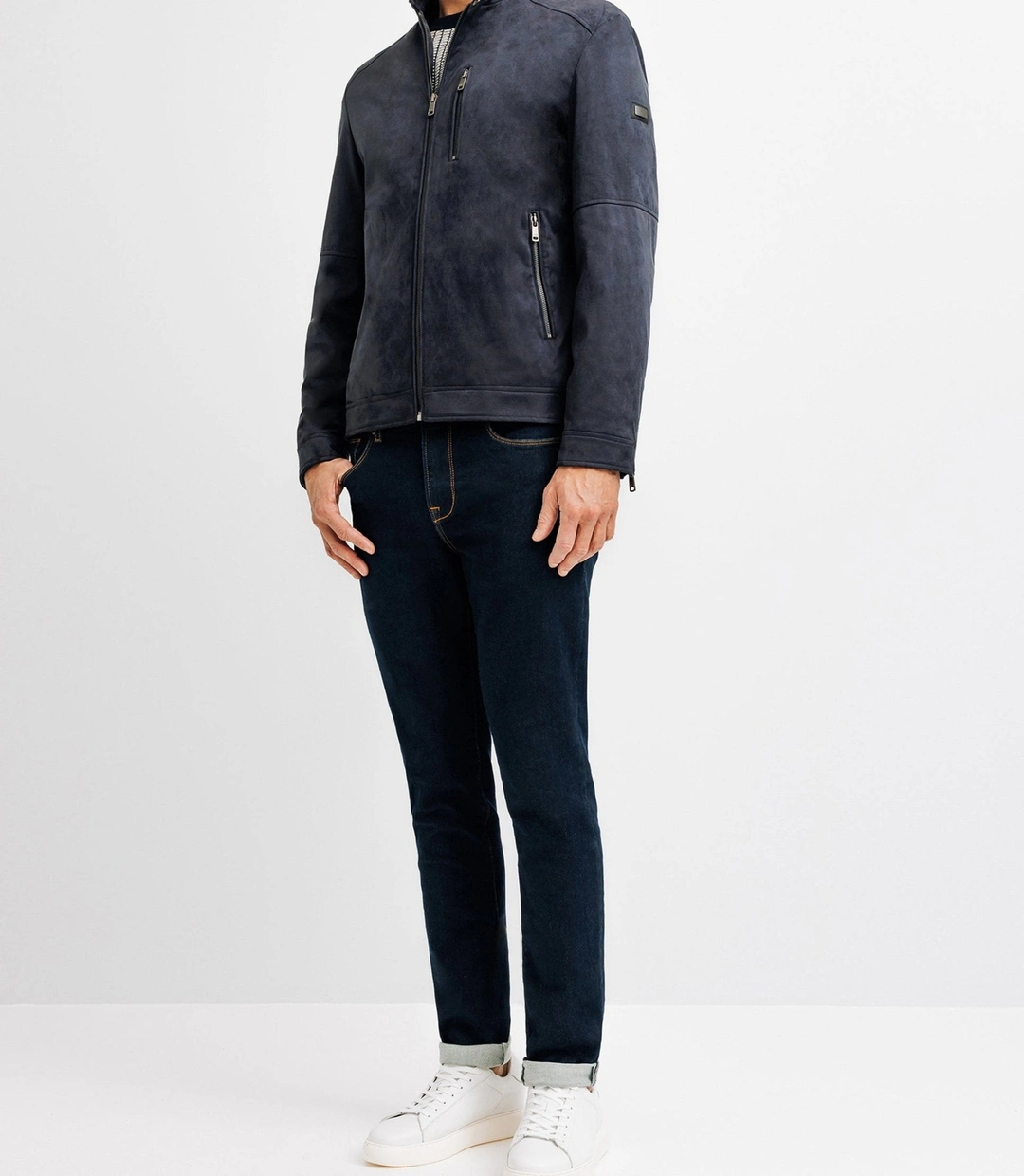 IZAC - Blouson col montant marine