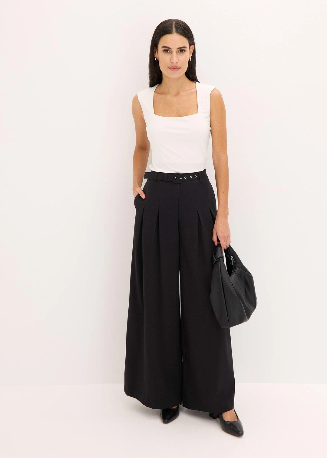Pantalon à pinces avec ceinture (ens. 2 pces) - 2