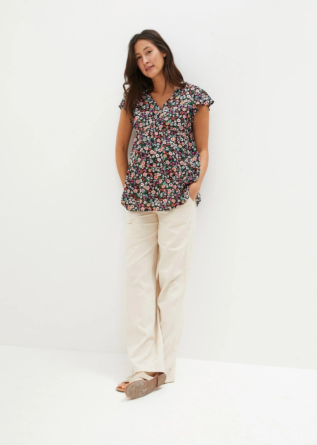 Blouse de grossesse et d’allaitement en viscose fluide