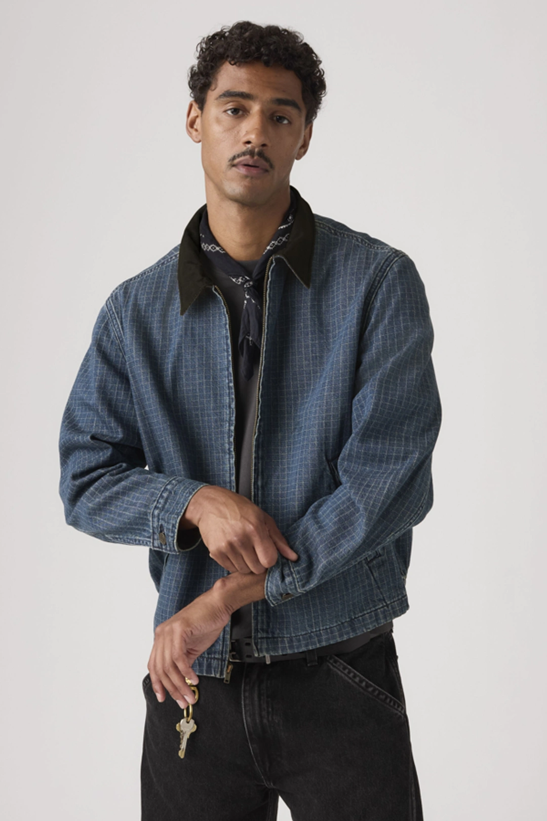 Levi's Veste Zippée Mechanics - Homme - Bleu / Light It Up T - 2XL