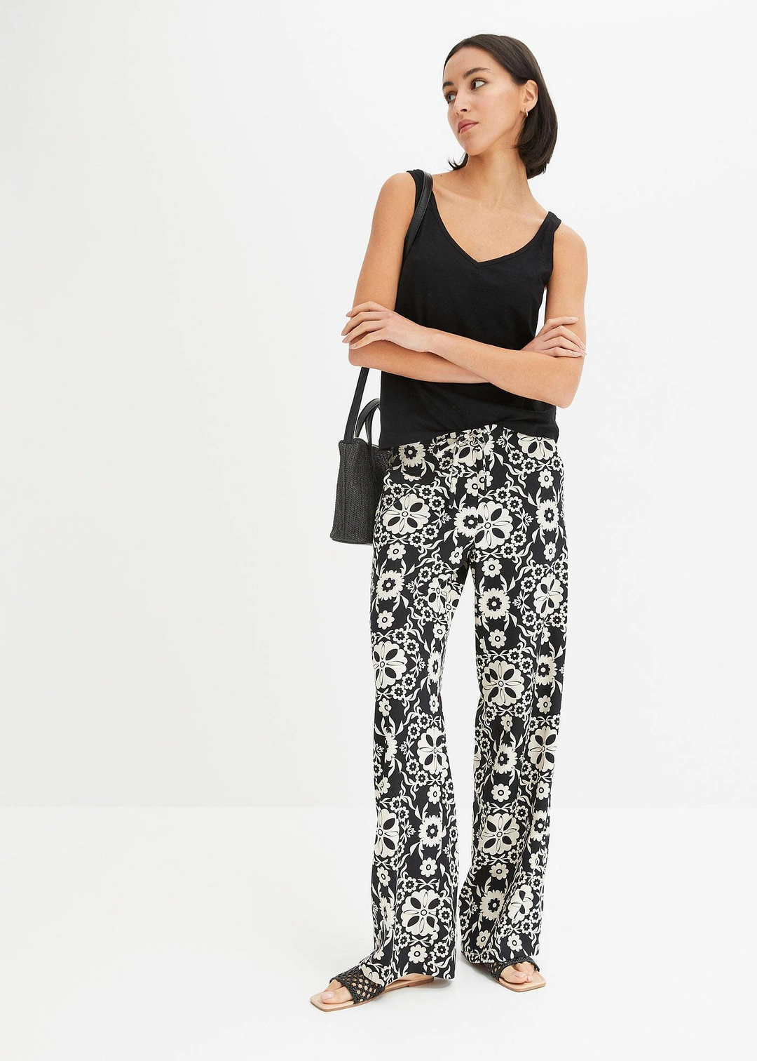 Pantalon imprimé, taille élastiquée - 2