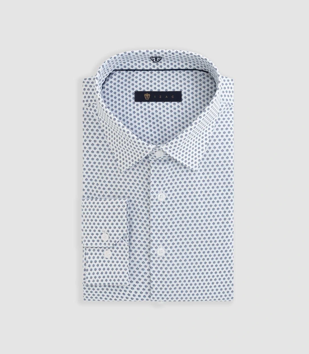 IZAC - Chemise à imprimé micro motif blanche ''Diego''