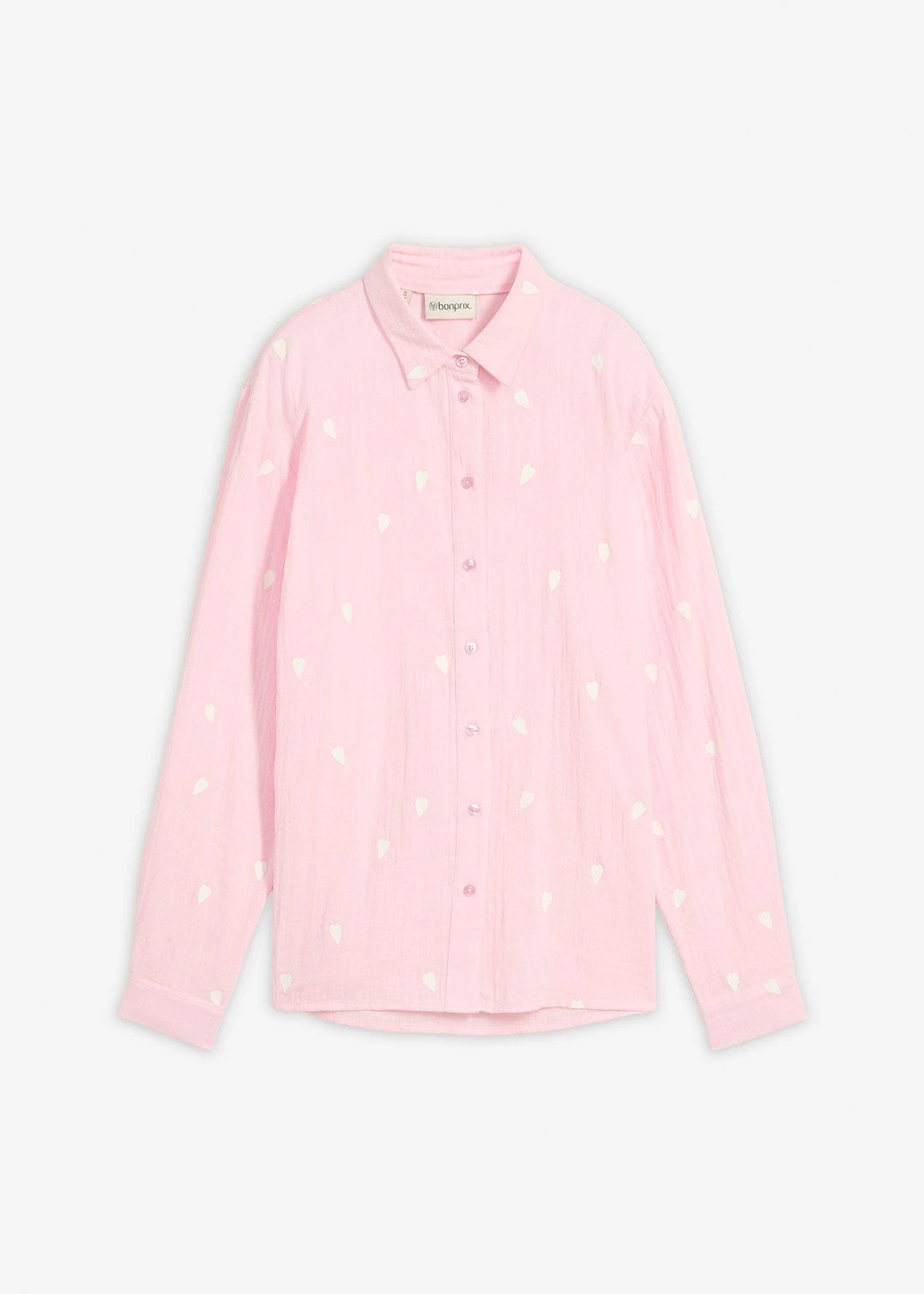 Chemisier en gaze de coton à motif cœurs