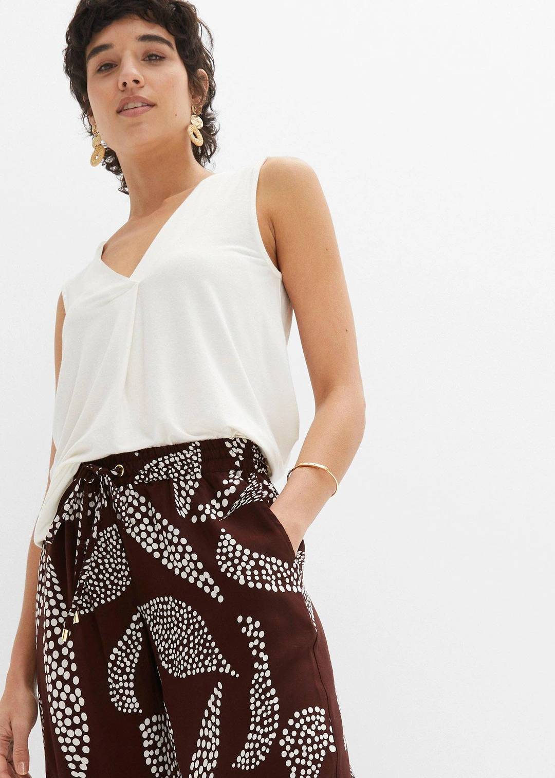 Pantalon large en viscose
