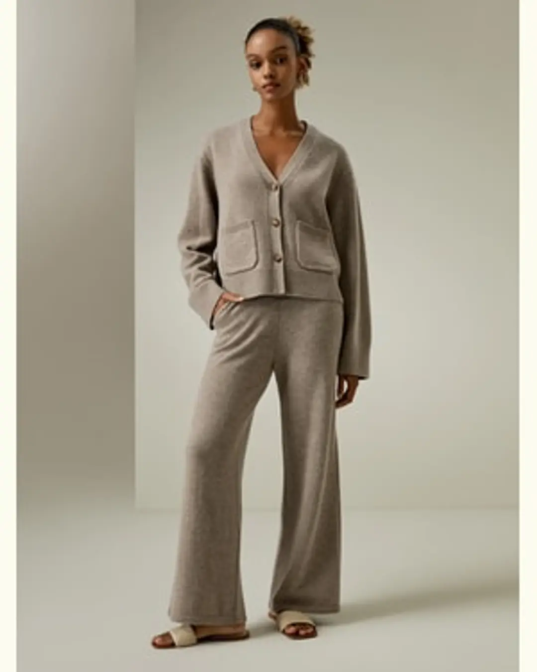 LILYSILK Cardigan Court Poches Avant Mélange Laine-Cahcemire Une Chaleur Et Un Confort Ultimes Sans Produits Chimiques Nocifs Chameau Xs