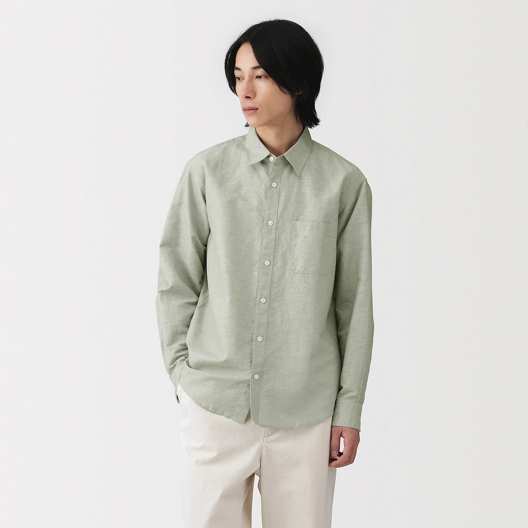 Chemise en mélange de chanvre pour homme
