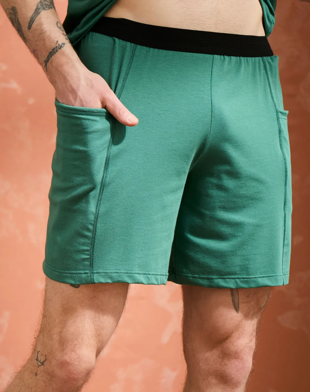 Short coton modal - Vert Anglais - Lemahieu