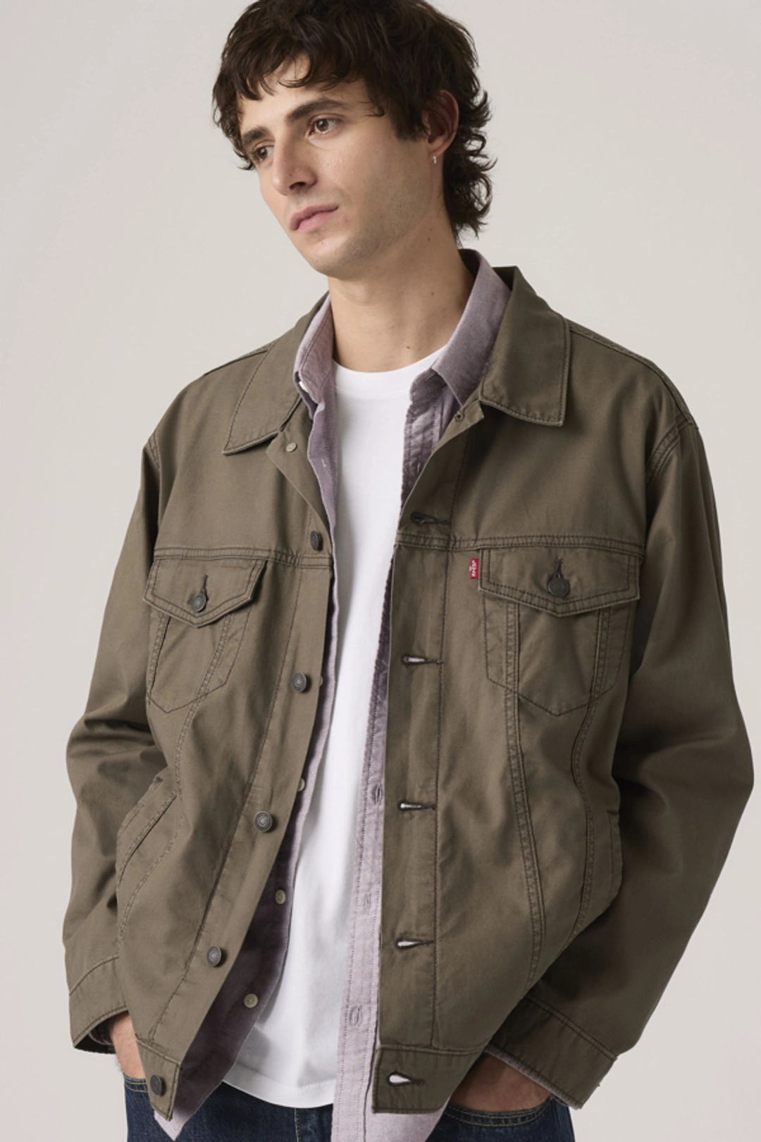 Levi's Veste Trucker Relaxed Type III - Homme - Blanc / Moonstruck - 2XL