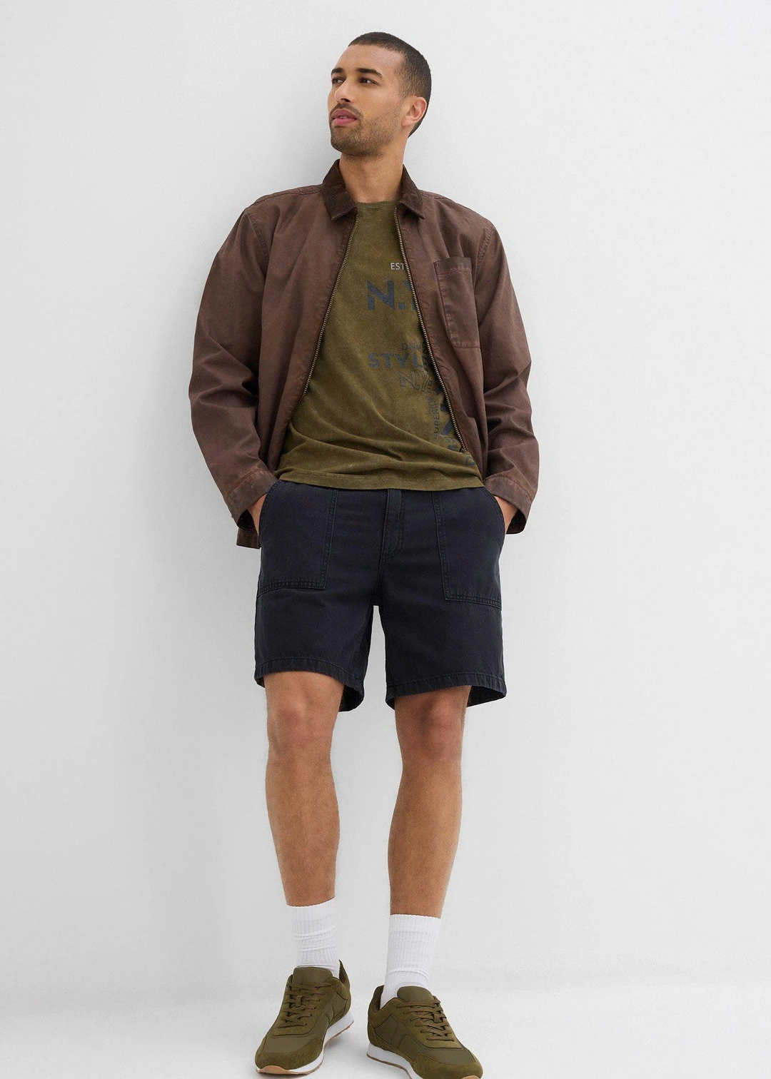 Short en twill 100% coton, loose - 2