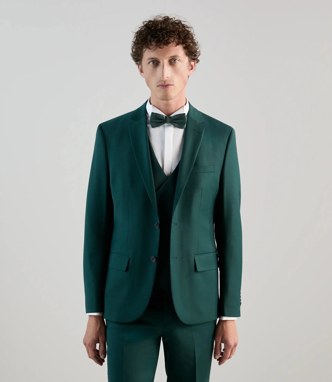 IZAC - Costume 3 pièces de cérémonie vert foncé