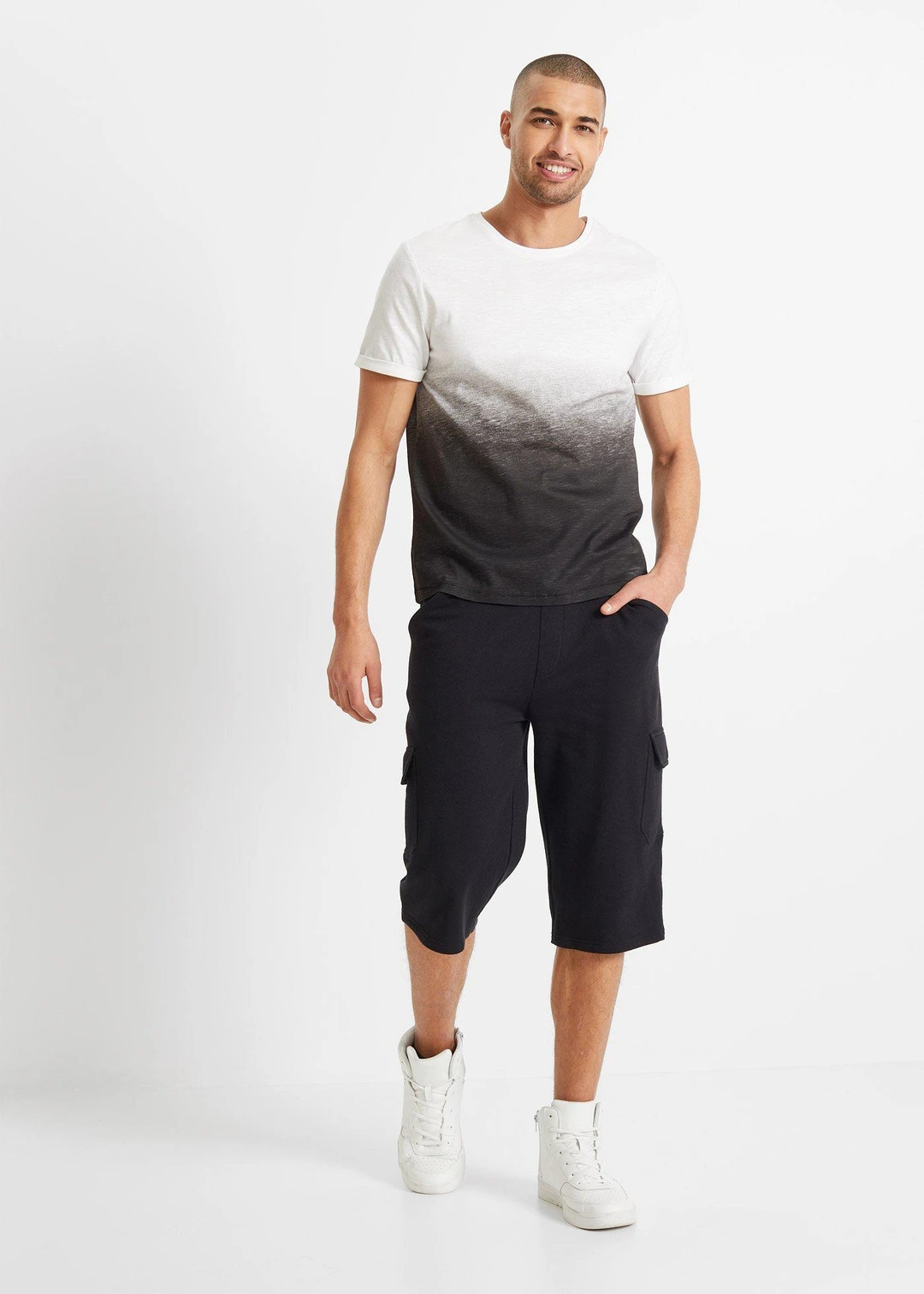 Bermuda cargo long en sweat 100% coton