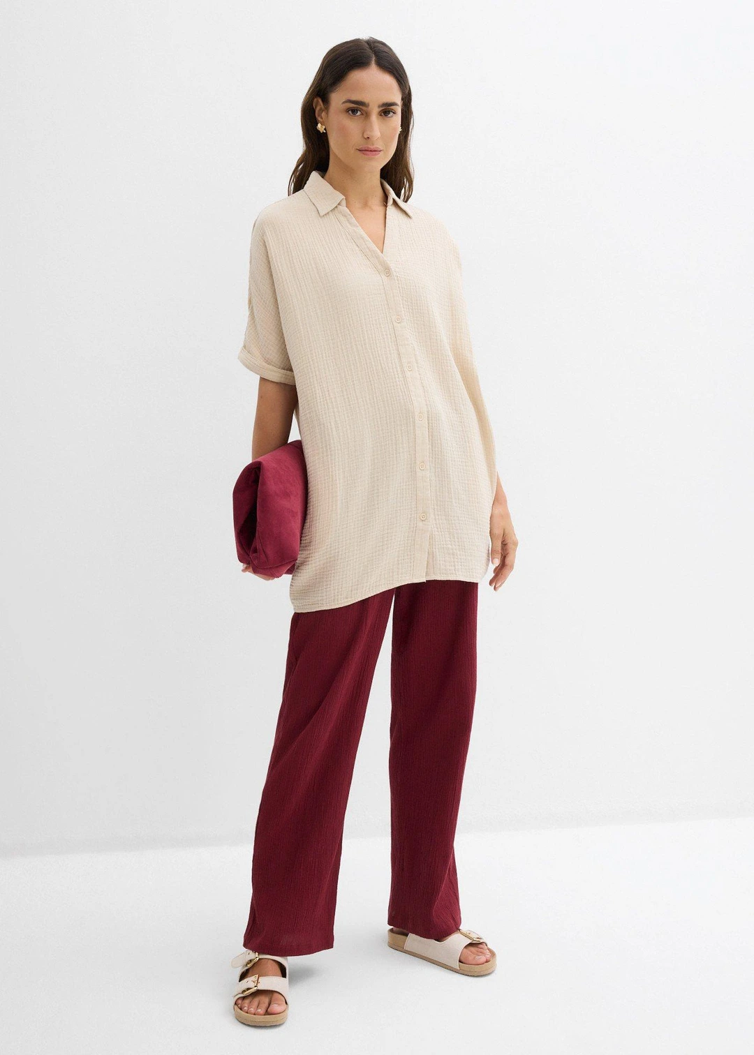 Chemisier long, oversize et doux en gaze de coton - 2