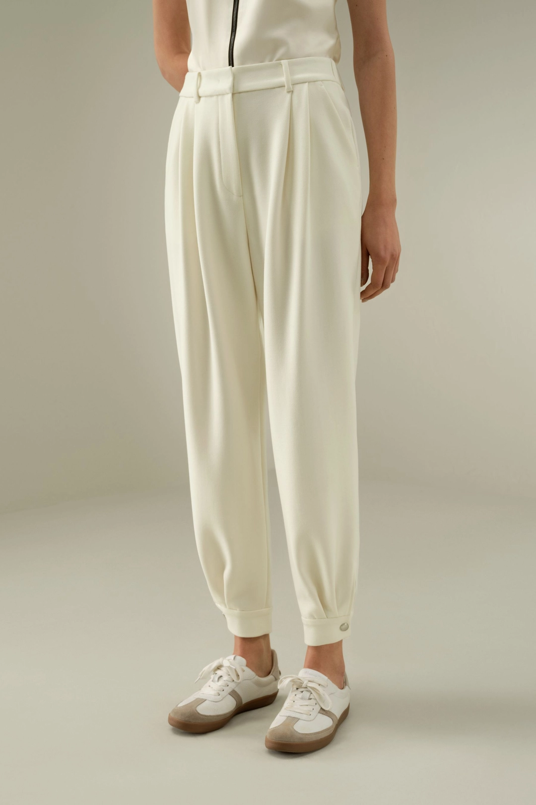 LILYSILK Pantalon En Laine Mérinos Style Sportif 95 % Laine, 5 % Soie Doux Pour La Peau Et Respirant Un Confort Inégalé Blanc Naturel 34