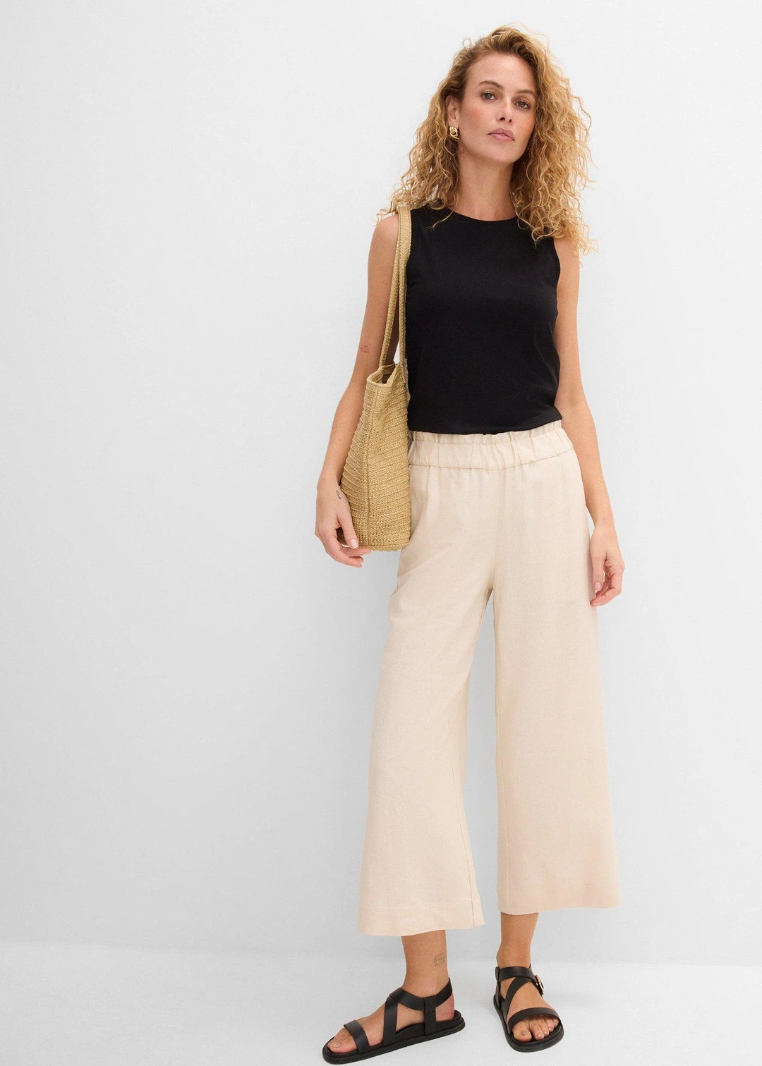Pantalon large, longueur mollet - 2