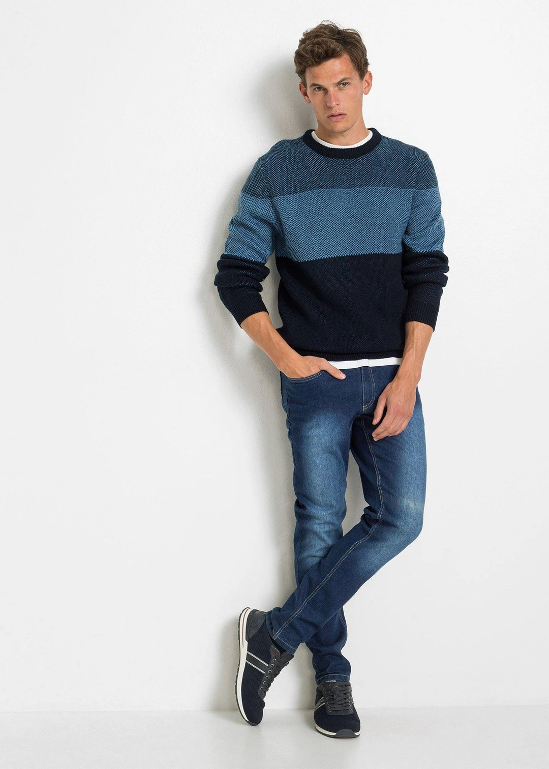 Pull col rond style color block - 2