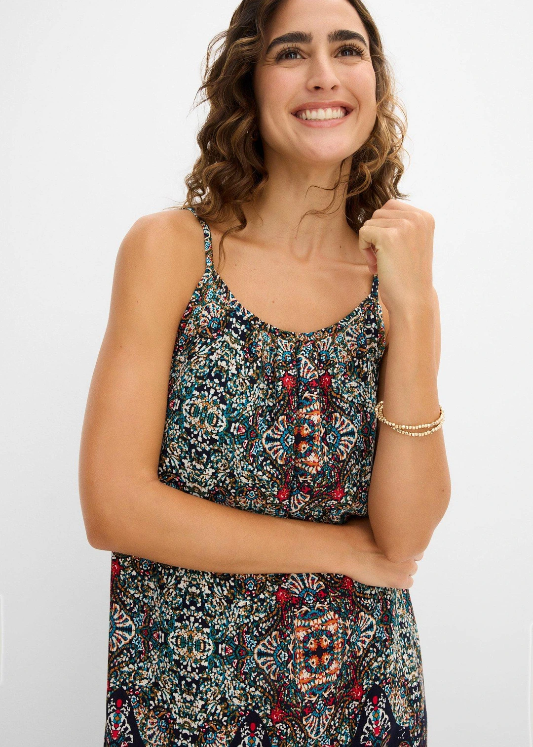 Robe à bretelles en viscose fluide