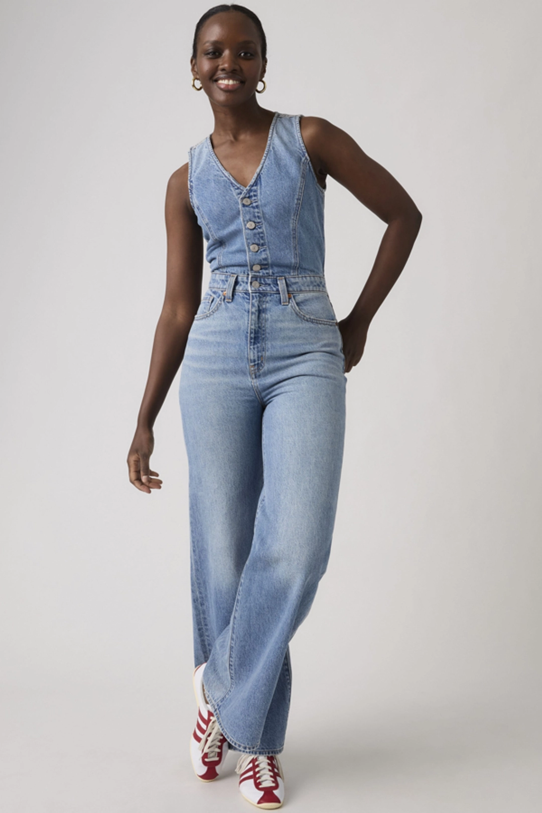 Levi's Salopette Denim Wide Leg - Femme - Bleu / Own It Jumpsuit - 32