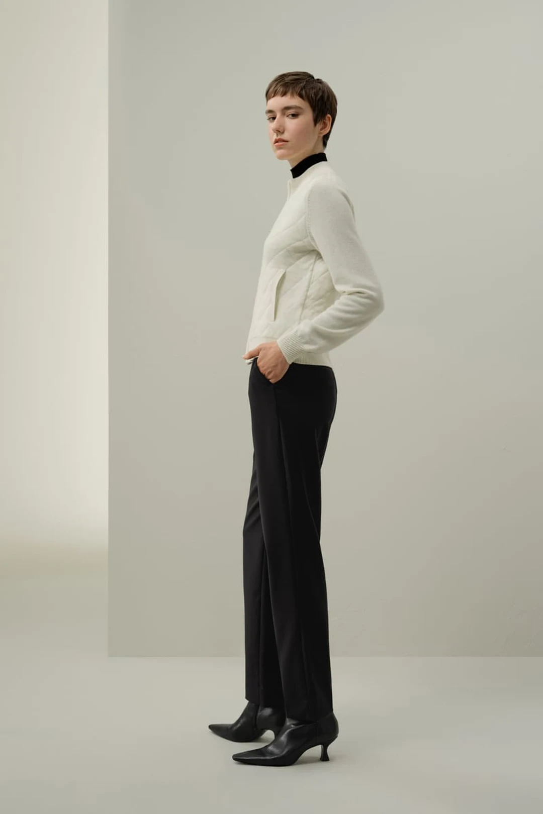 LILYSILK Veste Thermique Femme en Cachemire Matelassé Chaude & Légère Blanc Naturel M