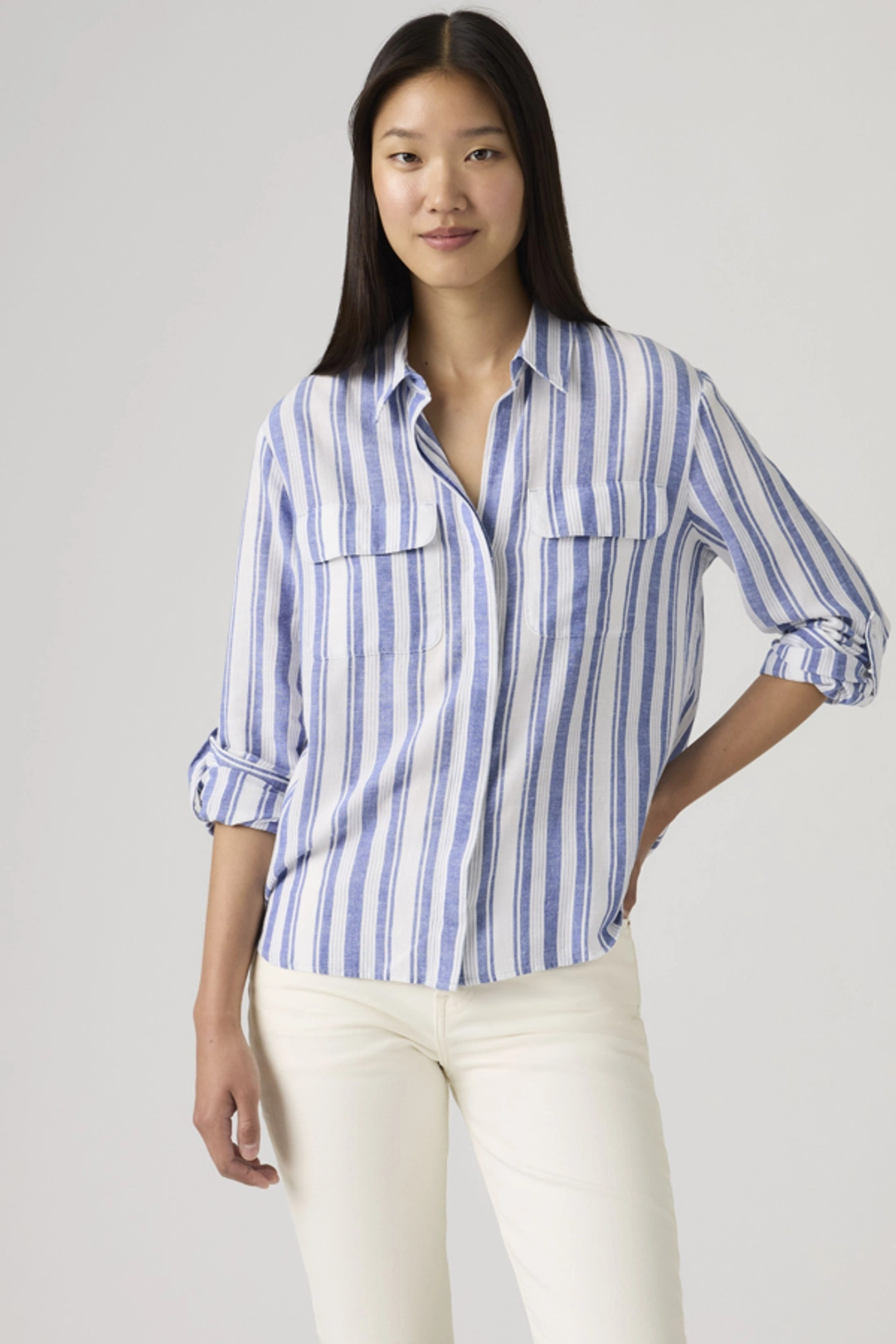 Levi's Chemise Utility Elaine - Femme - Blanc / Bright White Cotton Linen - XS