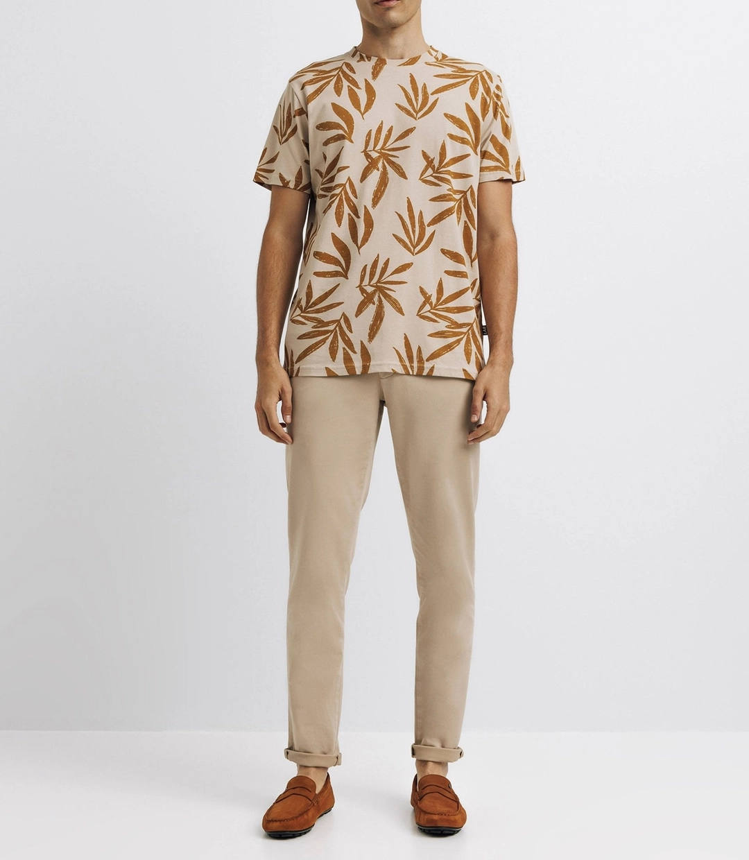 IZAC - T-shirt à fleurs beige